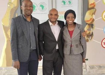 Dr Osabohien, the CEO/Director (middle) welcomes his friend Dr Ojonugwa Usman from stanbul Ticaret University, Turkey (left). The Chair CEPDeR (left)