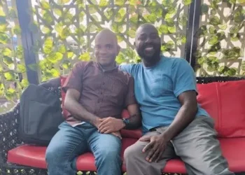 Dr Osabohien (left) Director with Dr Orole (right) in Lagos, discussing available research opportunities